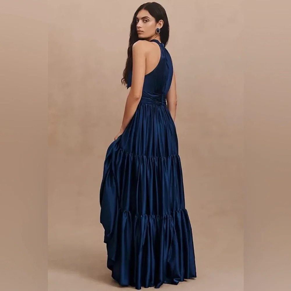 Mac Duggal Ruffle Halter Dress Saphire size 4 NWT - Picture 7 of 9